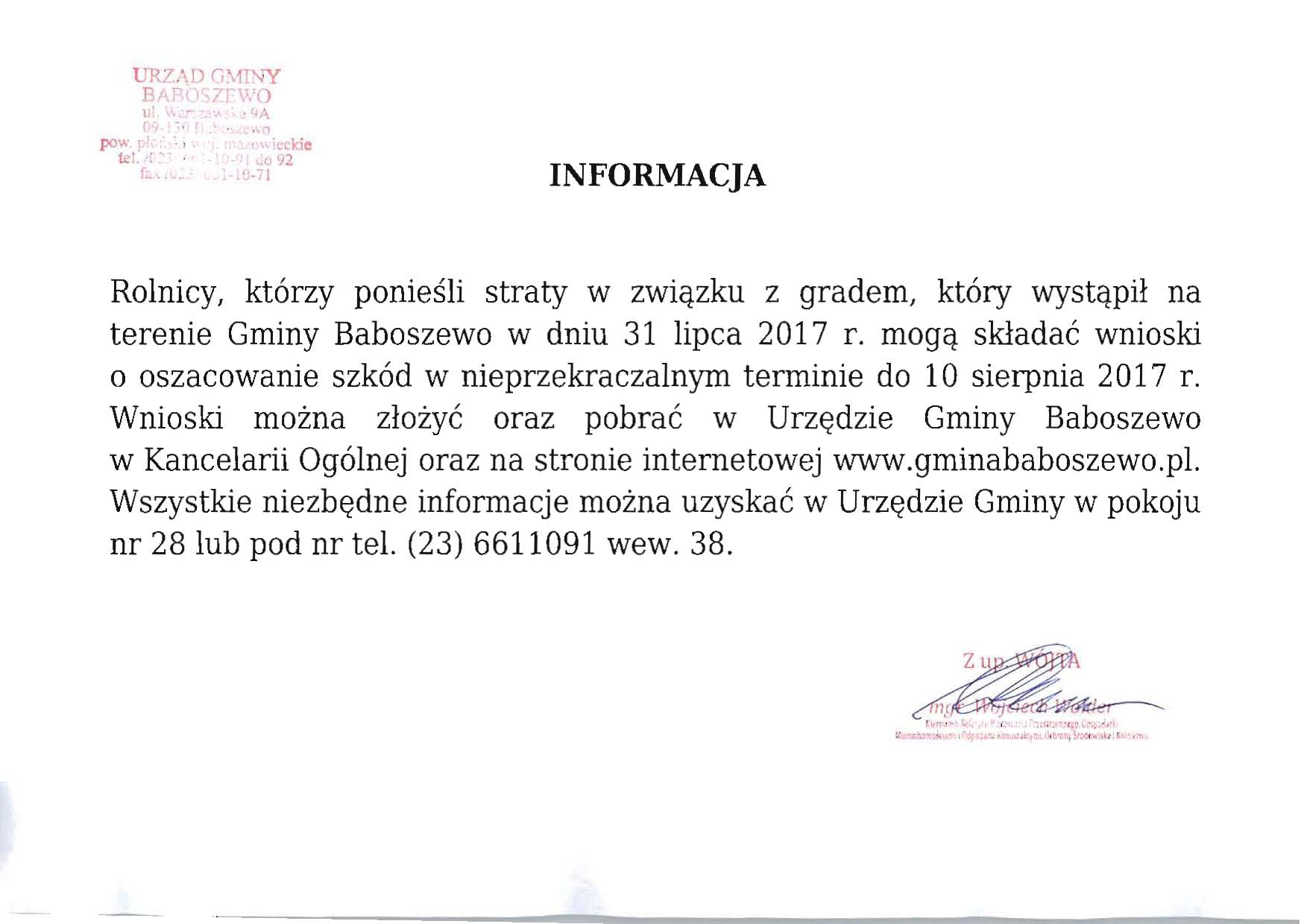 Informacja dla rolników