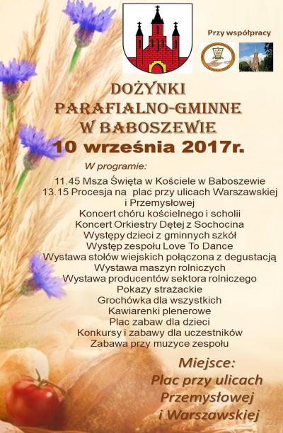 plakat Dożynki 2017 w GB