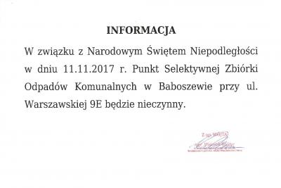 Informacja PSZOK