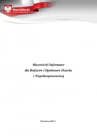 Mazowiecki Informator dla Rodziców i Opiekunów Dziecka z Niepełnosprawnością