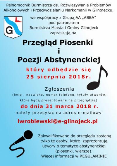 Przegląd Piosenki i Poezji Abstynenckiej - plakat