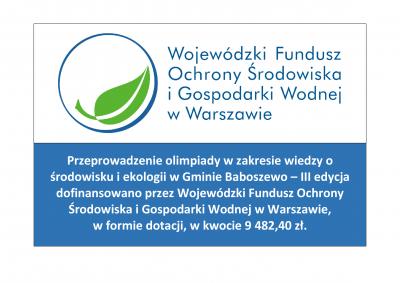 Przeprowadzenie olimpiady w zakresie wiedzy o środowisku i ekologii w Gminie Baboszewo – III edycja