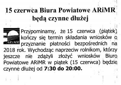 Informacja ARiMR - termin składania wniosków