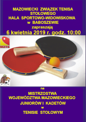 Mistrzostwa Województwa Mazowieckiego Juniorów i Kadetów w Tenisie Stołowym