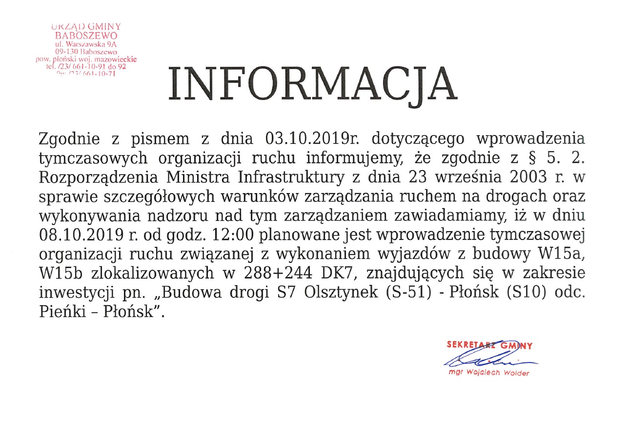 informacja drogi