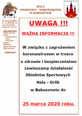 WAŻNA INFORMACJA !!!