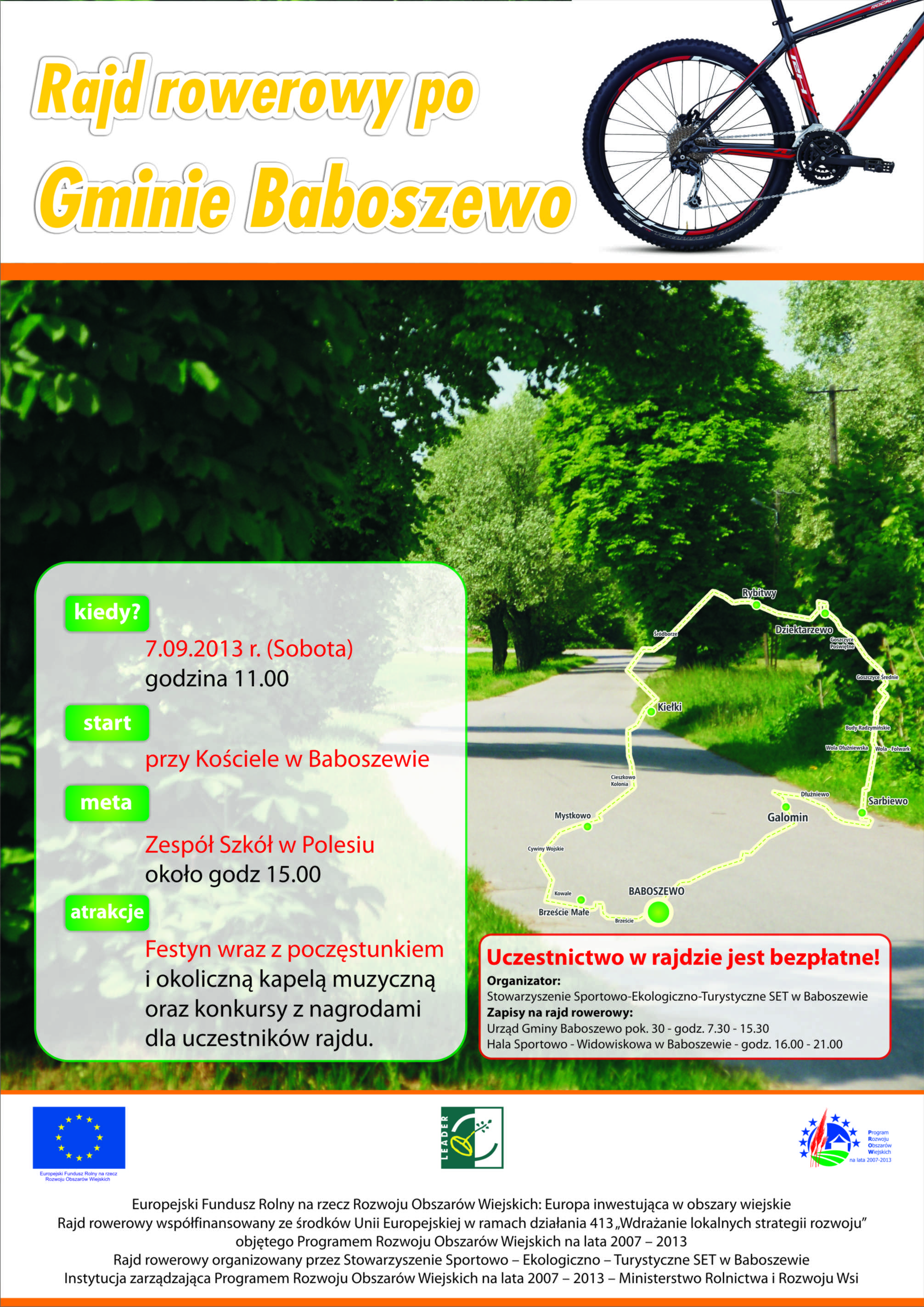rajd rowerowy po Gminie Baboszewo