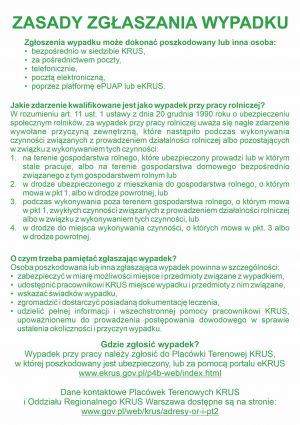 Instrukcja Zasad Zgłaszania Wypadku - KRUS