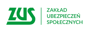Na białym tle widnieje zielony logotyp Zakładu Ubezpieczeń Społecznych.