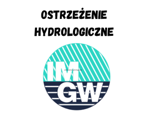 Na górze widnieje napis ostrzeżenie hydrologiczne a pod nim logo IMGW