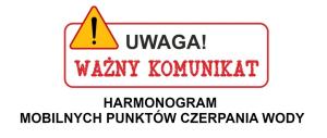 Komunikat harmonogram WODA