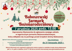 Grafika informująca o zmianie lokalizacji, godzinie rozpoczęcia i zakończenia Jarmarku.