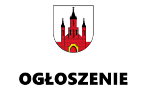 Na białym tle znajduje się herb Gminy a pod nim napisane jest ogłoszenie Wójta Gminy Baboszewo.