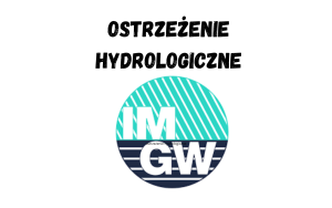 Na górze widnieje napis ostrzeżenie hydrologiczne a pod nim logo IMGW