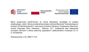 Mamy przyjemność poinformować, że Gmina Baboszewo przystąpiła do projektu edukacyjnego „Liderki i liderzy przedszkolnej...