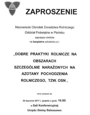 Zaproszenie MODR