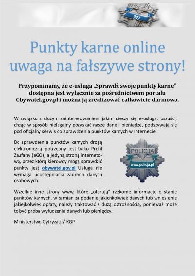 Ostrzeżenie policji